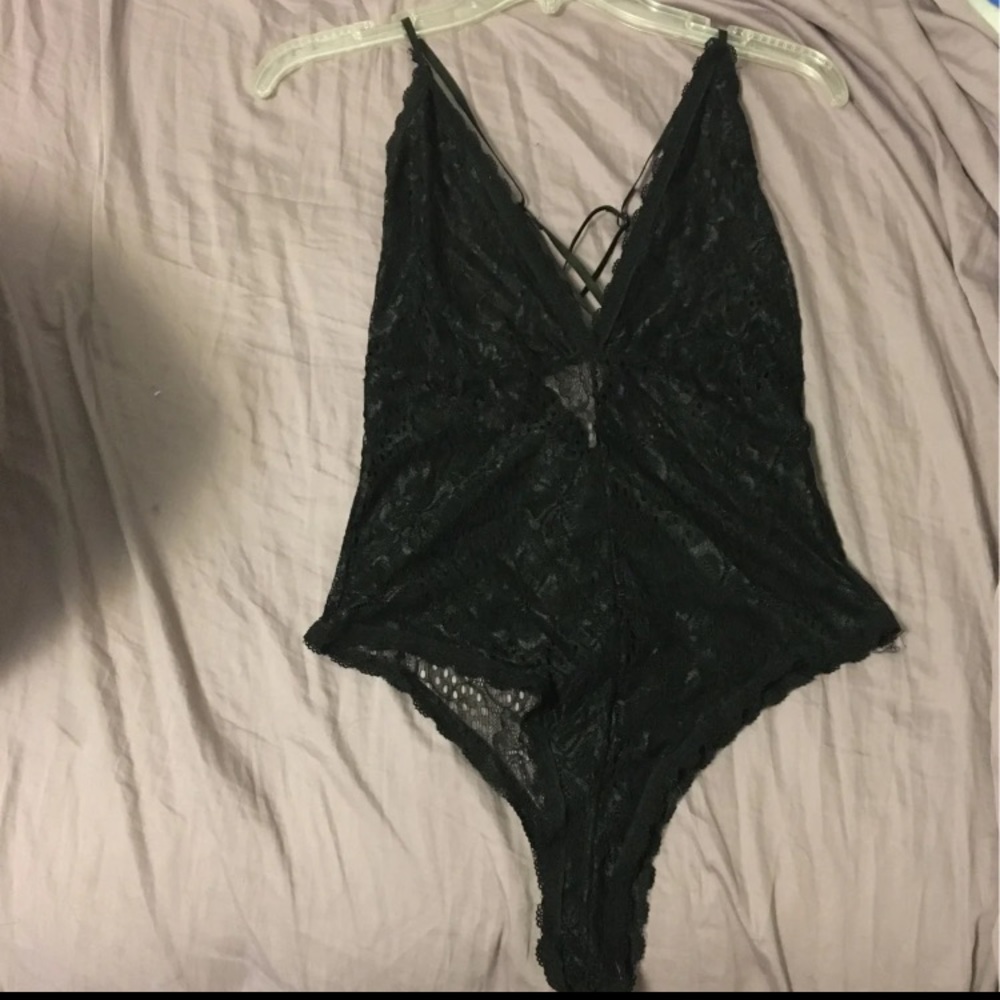 Black lace lingerie